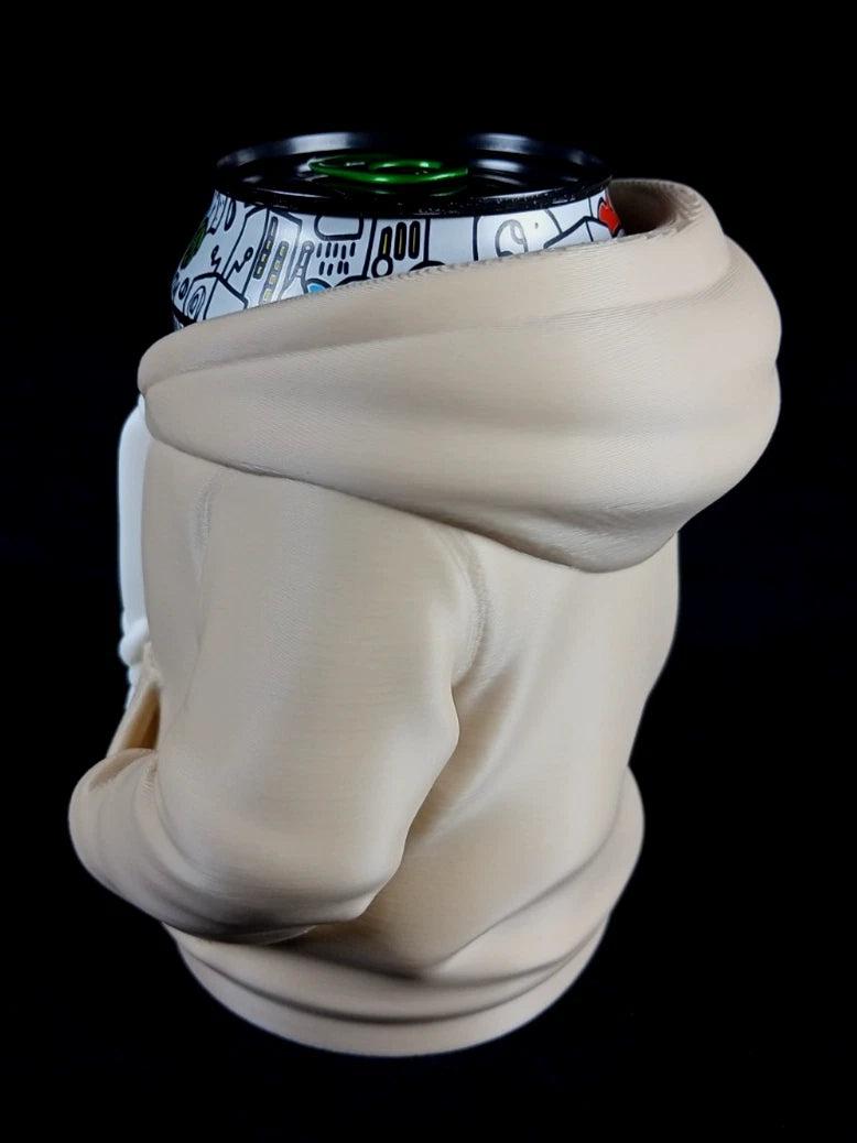 Felpa con cappuccio beige Porta lattine realizzato in PLA con la stampa 3D