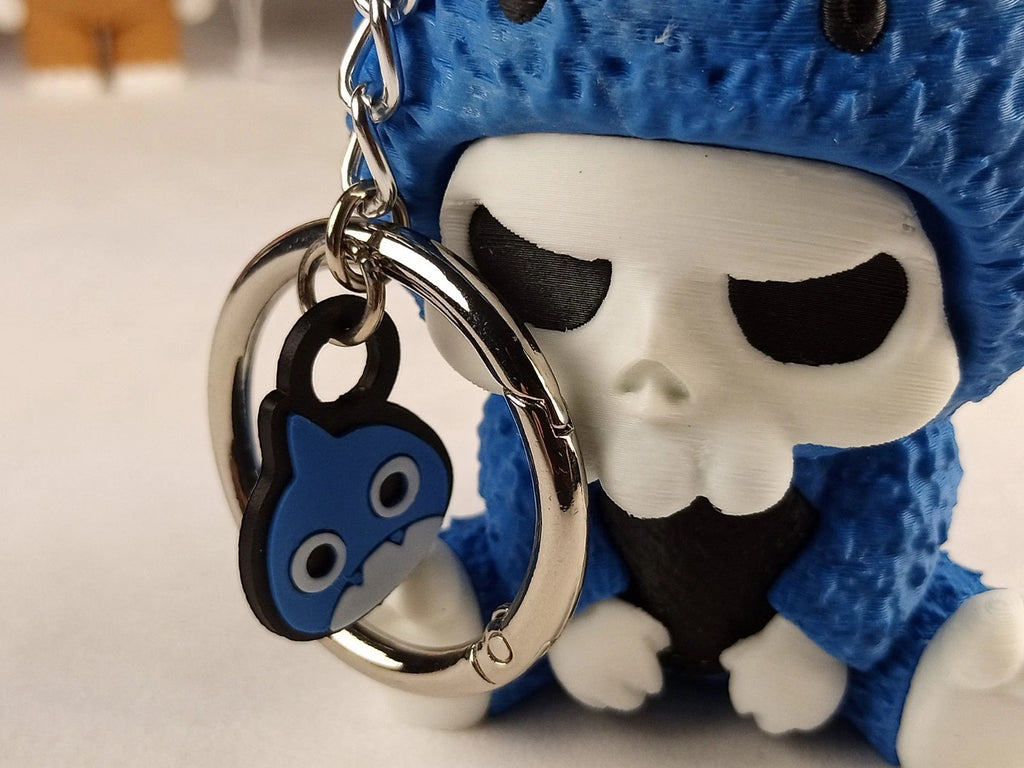 Skubbies "Chompy" portachiavi e personaggio da collezione Stampa 3D a colori con catena e anello con moschettone a molla