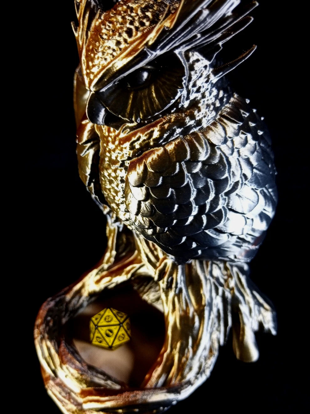 "The Omen Owl" Gufo, Dice Tower Torre lanciadadi stampa 3D PLA seta tricolor