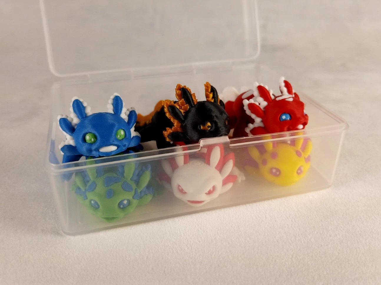 6 Axolotl gioco articolato Wiggly fidget toy realizzati in stampa 3D