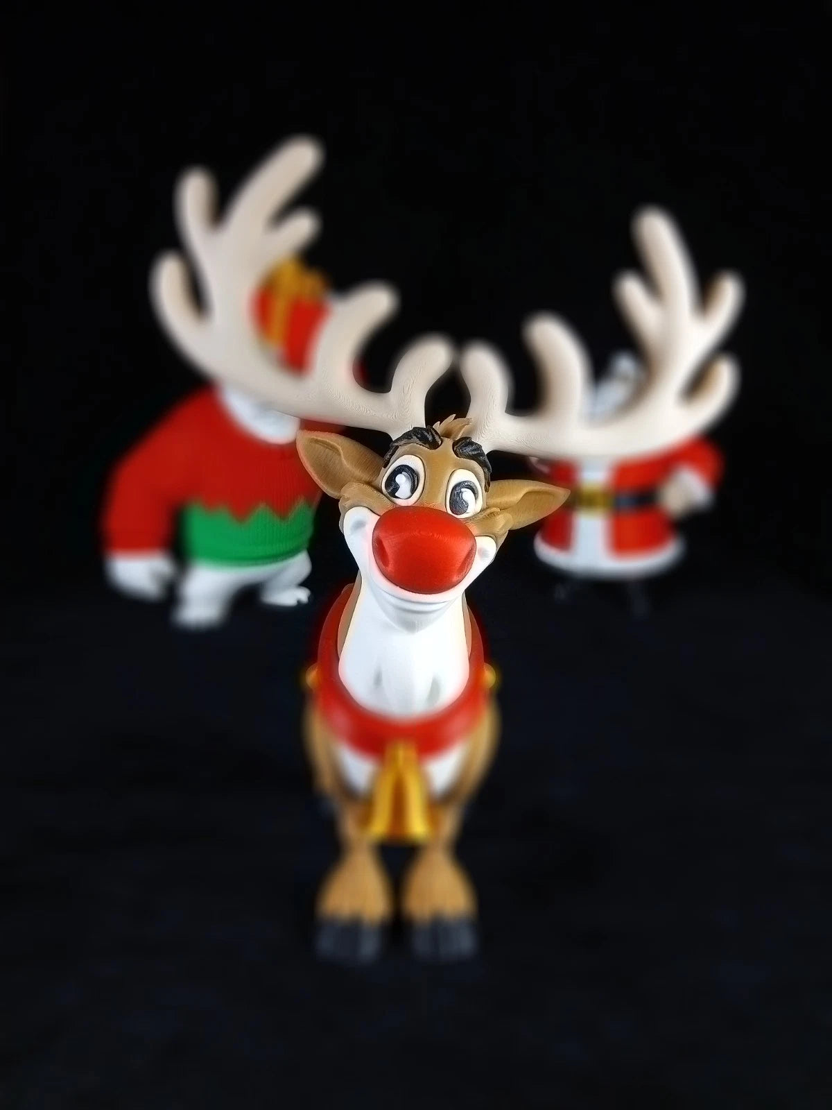 "Rudolph, la Renna dal naso rosso" decorazione natalizia realizzata con stampa 3D a colori