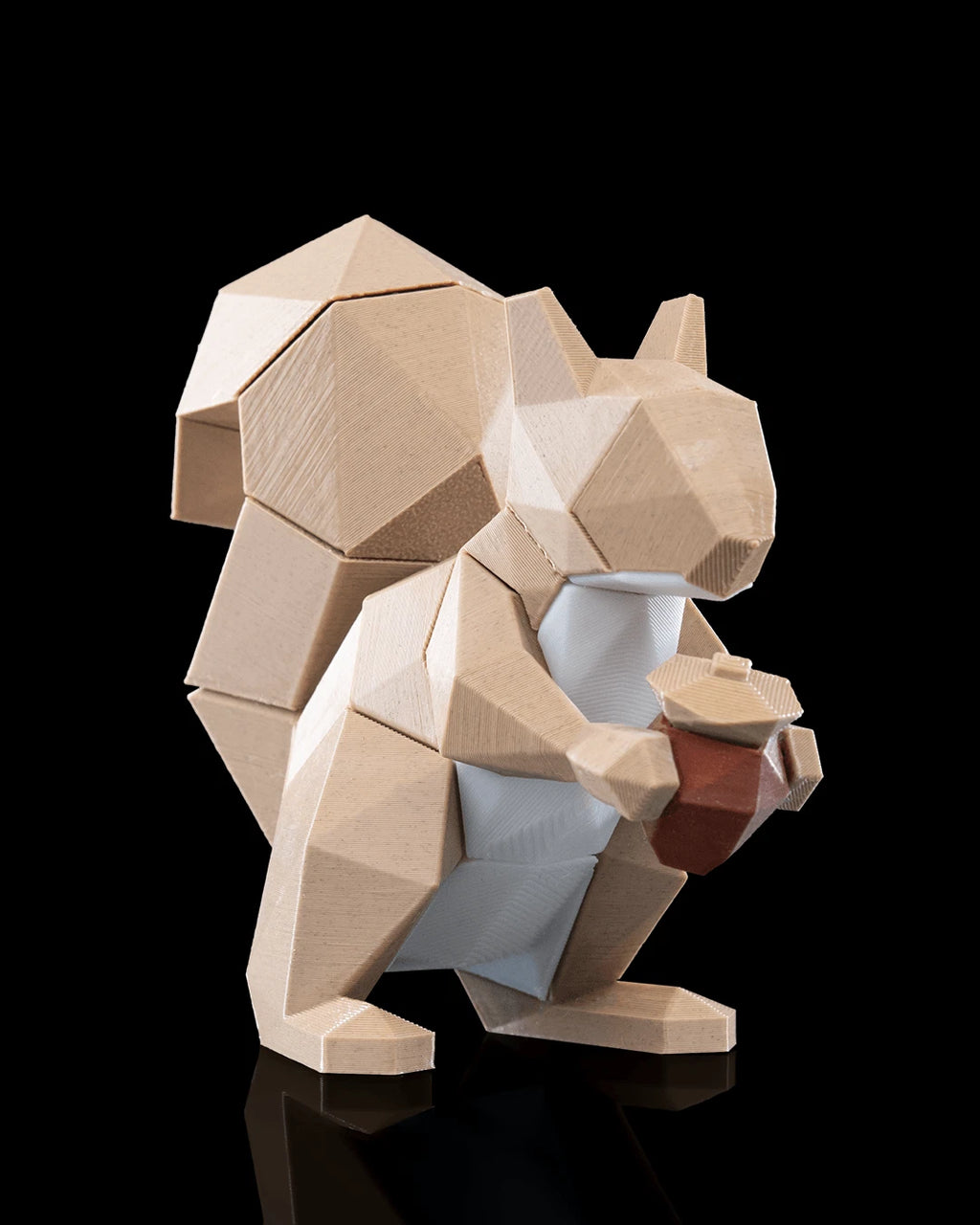 Low Poly Animals, Squirrel Scoiattolo, puzzle 3D magnetico da montare con magneti stampa 3D