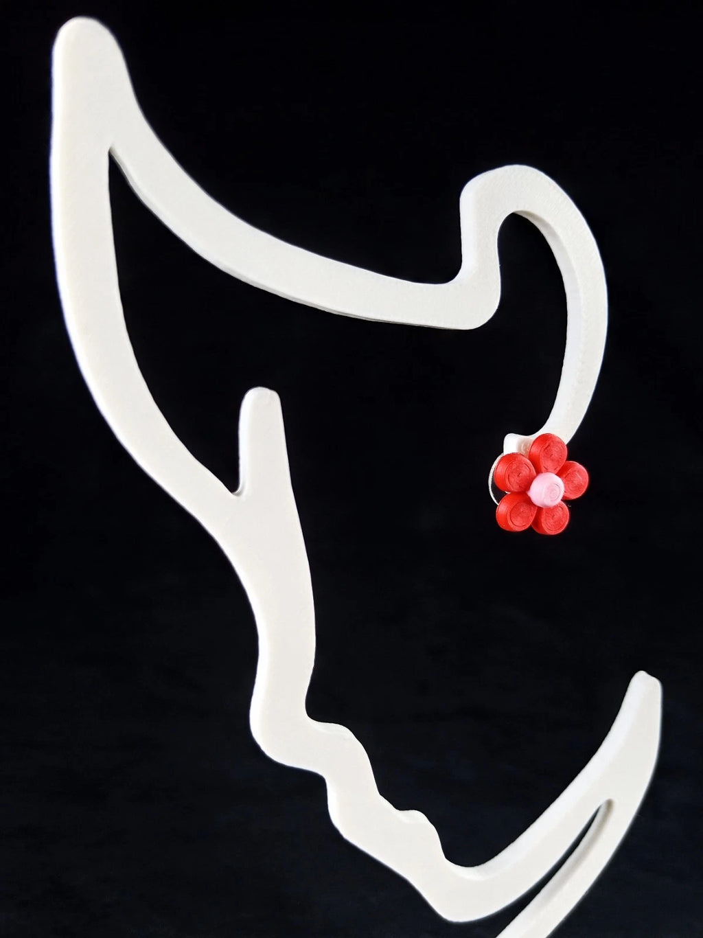 Orecchini a forma di Fiore (4 varianti), chiusura a perno, stampa 3D a colori