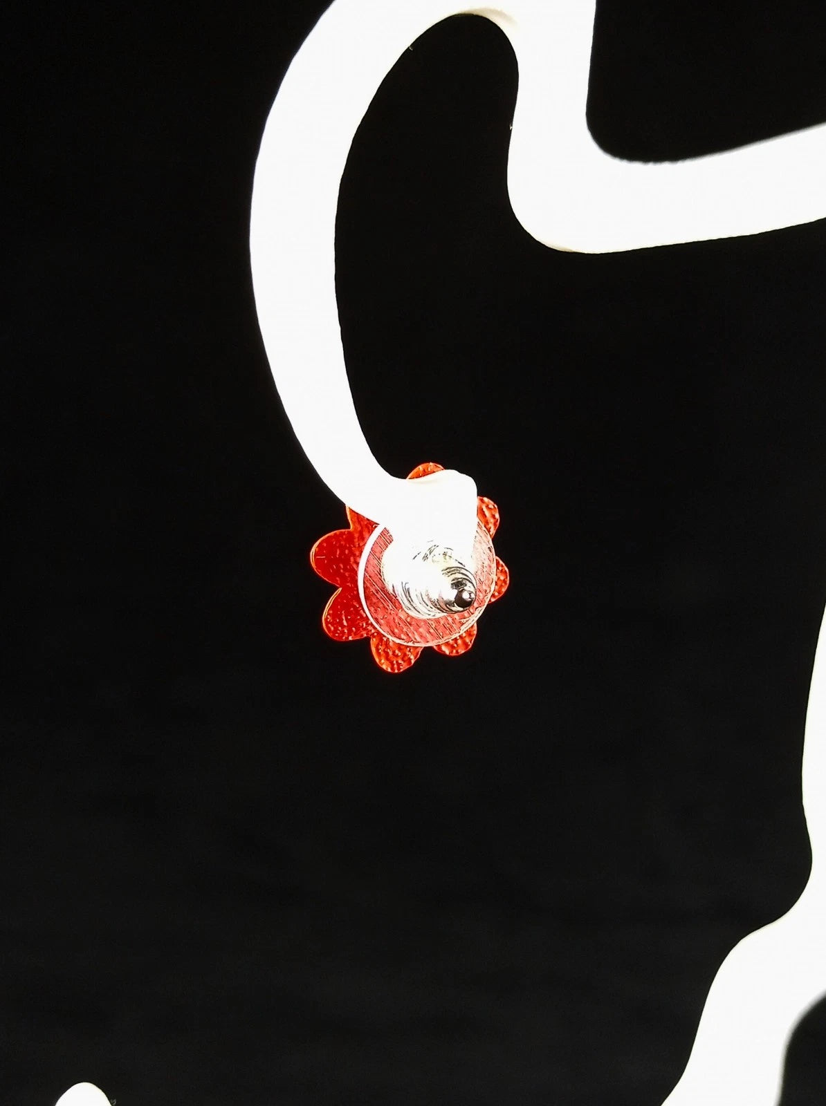 Orecchini a forma di Fiore (4 varianti), chiusura a perno, stampa 3D a colori