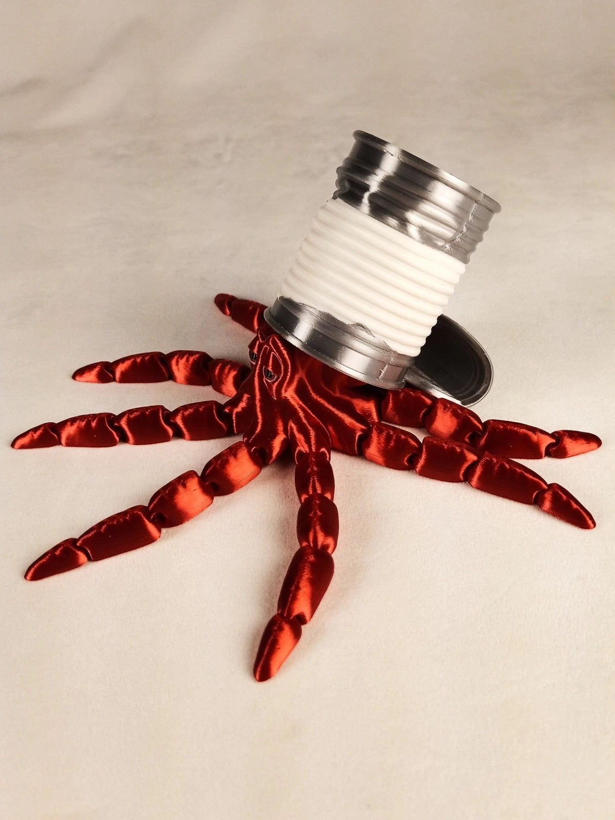 Gus, the Octopus polpo articolato rosso seta Fidget toy diametro 18 cm stampa 3D