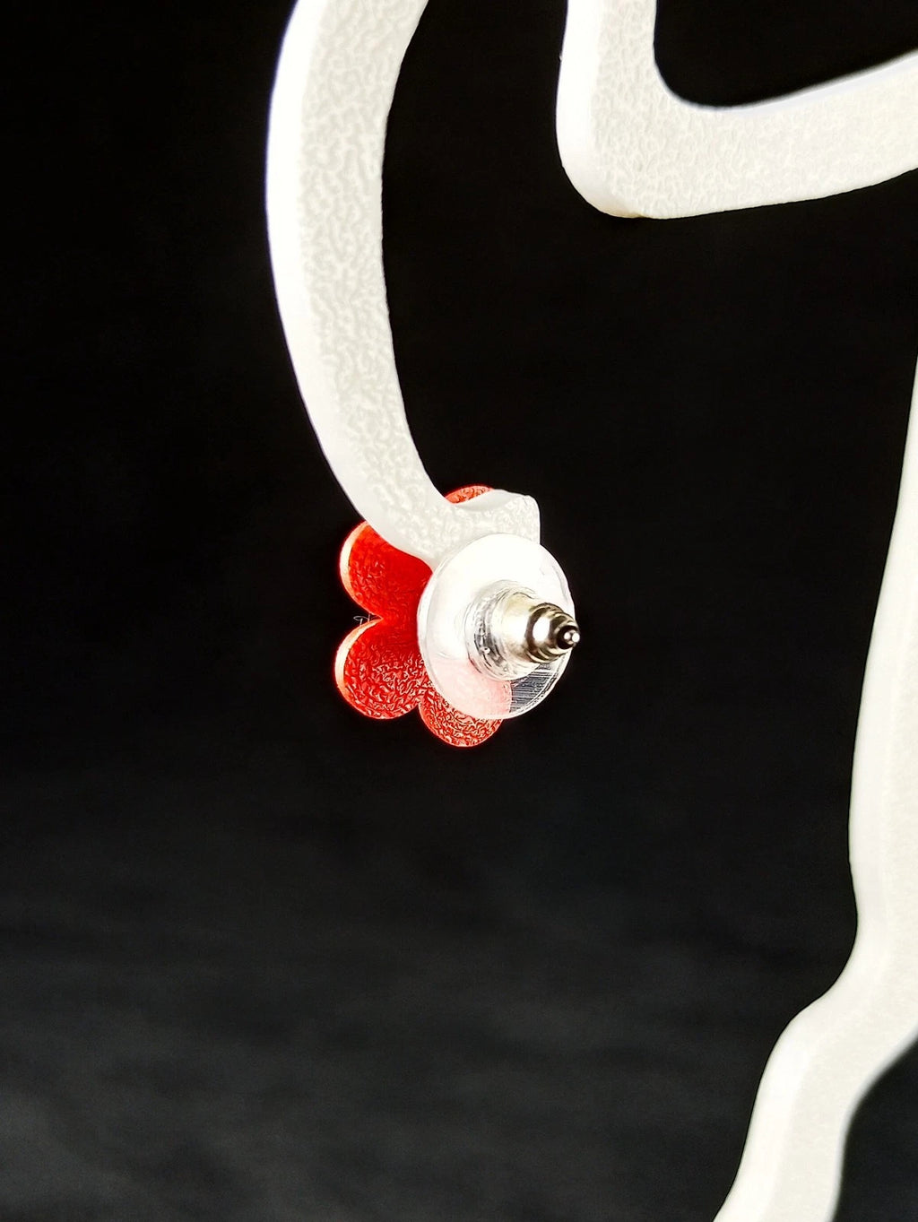 Orecchini a forma di Fiore (4 varianti), chiusura a perno, stampa 3D a colori