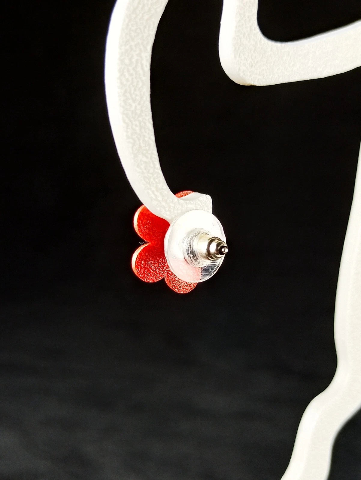 Orecchini a forma di Fiore (4 varianti), chiusura a perno, stampa 3D a colori
