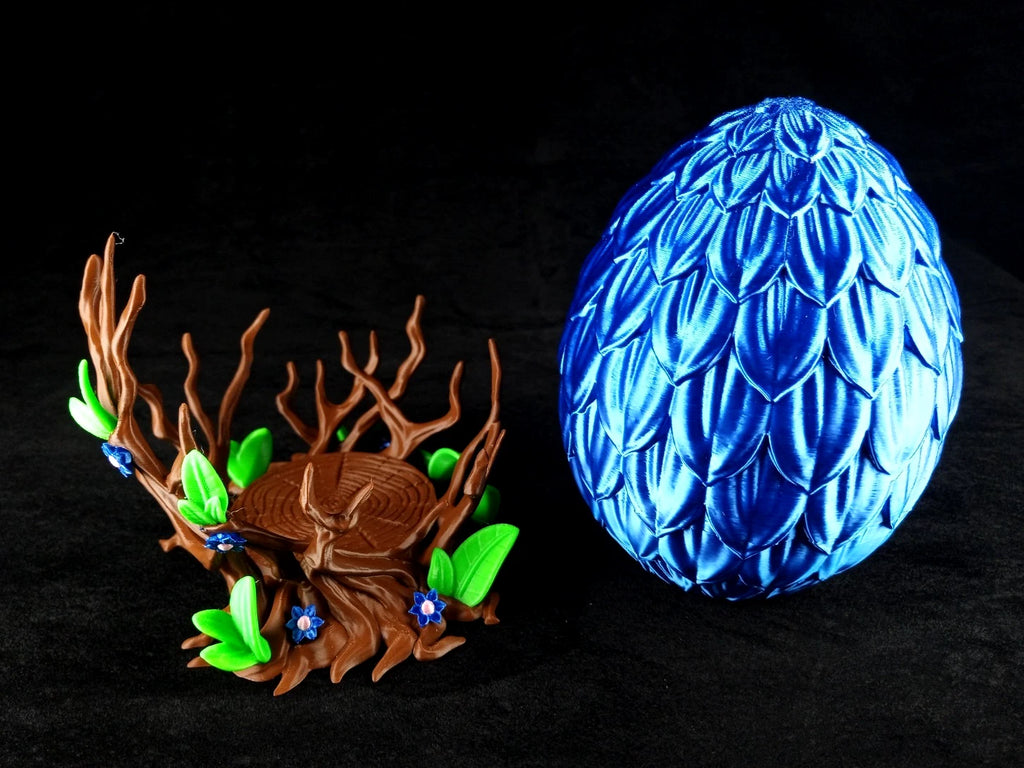 Dragon Nursery Flora baby drago + uovo contenitore + base, stampa 3d a colori PLA made in Italy