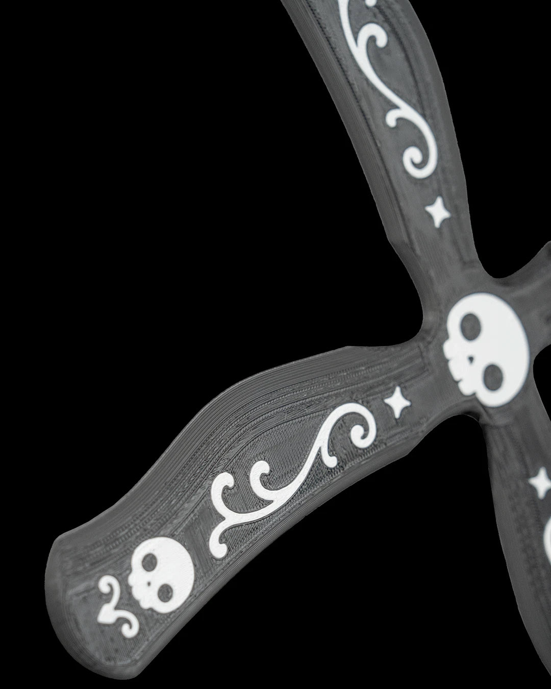 Skull cross Boomerang strumento da lancio gioco da esterno stampa 3D in PLA