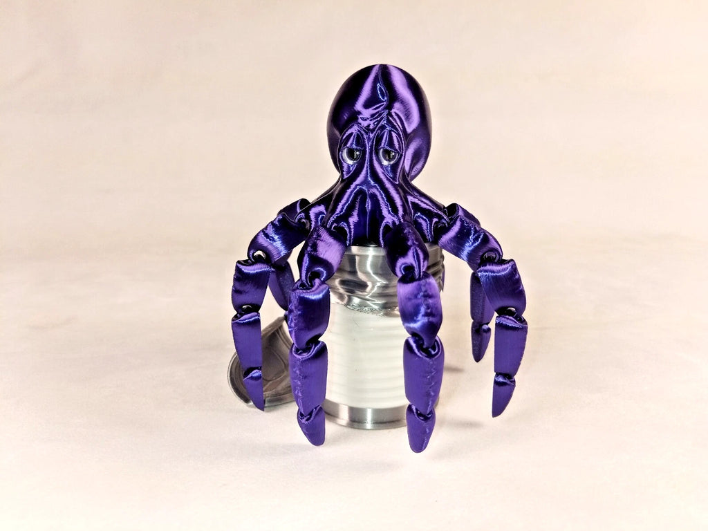 Gus, the Octopus polpo articolato blu seta Fidget toy diametro 18 cm stampa 3D