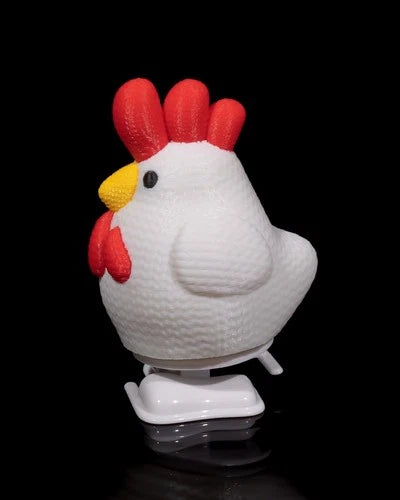 Chicken Crochet Toy Pollo che cammina giocattolo meccanico con movimento a carica stampato in 3D a colori